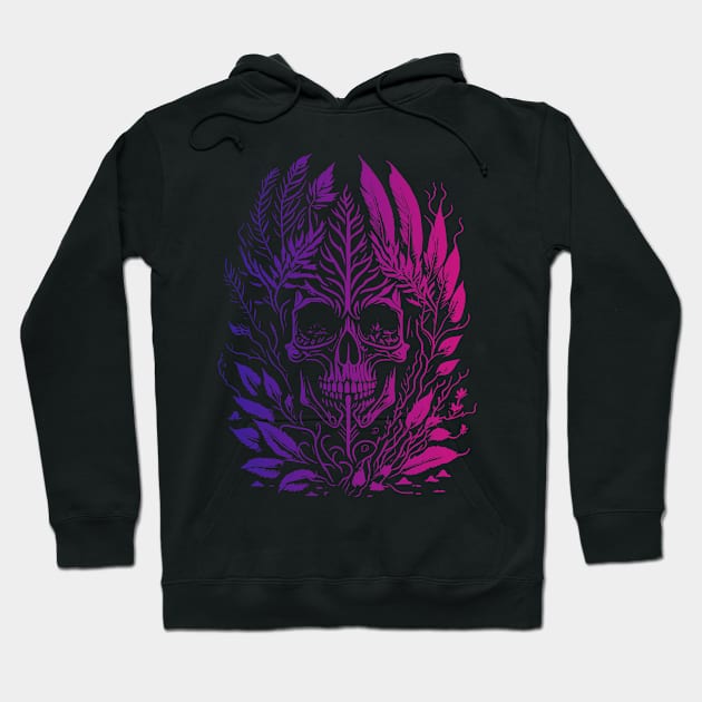 Forest Punk and Psychedelic Skulls Hoodie by Bongonation